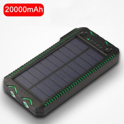 China With LED Flashlight+ Cigarette Lighter Solar Power Bank 20000mAh Waterproof Power Bank Portable Cigarette Lighter For Mobile Phone for sale