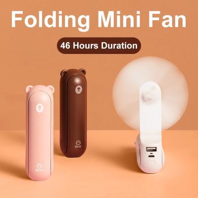 China Silent Rechargeable Folding Desk Fans Mini Portable Handheld 2000mAh Small Air Cooler USB Ventilador Fan for Home Outdoor for sale