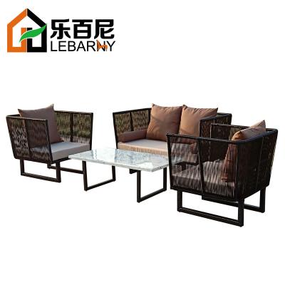 China Modern Sale Service Garden Terrace Solarium Nordic High End Wicker Sofa Furniture for sale