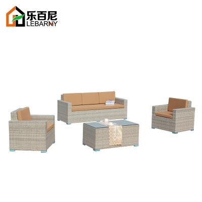 China Modern Art Outdoor Rattan Chair Rattan Sofa Rattan Combination Room Sofa Courtyard Balcony Leisure Living Easy Cleaning for sale