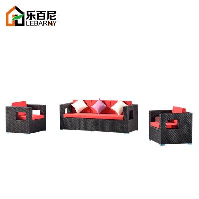 China Modern Outdoor Sofa Balcony Courtyard Rattan Sofa Coffee Table Set Leisure Outdoor Rattan Sofa Chair for sale