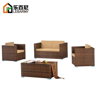 China Villa Modern Outdoor Courtyard Furniture Outdoor Rooftop Leisure Rattan Double Rattan Cane Sofa Chair for sale