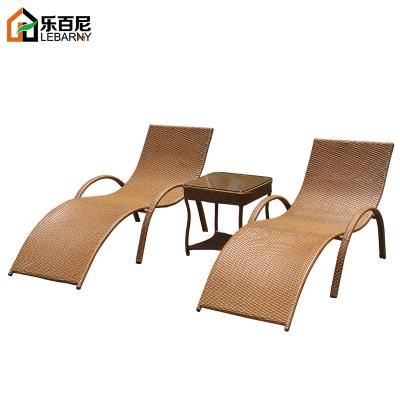 China Modern Outdoor Leisure Furniture Art s Lounge Chair Rattan Hotel SPA Pool Beach Bed for sale