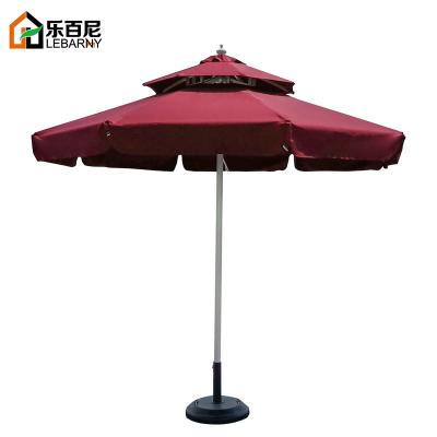 China Manufacturers direct sales 48mm double-canopy modern outdoor umbrella high-grade scenic umbrella umbrella project furniture for sale