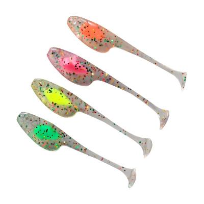 China Tadpole 1.3g Palmer 50mm Vivid Fish Action Silicone T Tail Soft Paddle Tail Tadpole Lure Band Plastics Swimming Soft Plastic Fishing Lures for sale