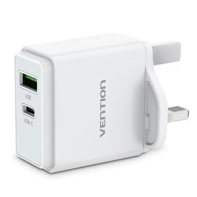 China UniversalÂ   Vention Dual Port 18W Charger For Apple Samsung Power Bank USB Charger Palladium Fast Wall Charger for sale