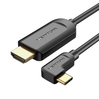 China Car Type-C to HDMI Cable 1.5M Right Angle Black for sale