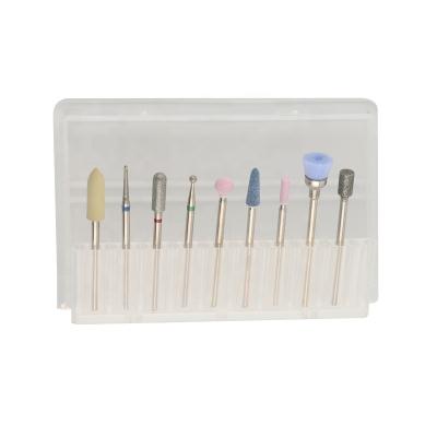 China Safe 9pcs Assorted Diamond Ceramic Nail Drill Bits Set For Nail Beauty for sale