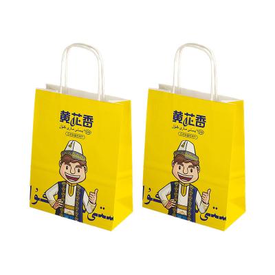 China Clean Brown Recyclable Paper Bag Vietnam Logo Printing Take Away Food Shopping Bag Packaging Kraft Paper Bag for sale