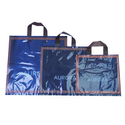 China Eco Friendly Die Cut Bag Handled Logo Custom Shopping Plastic Clothing Bag Packaging for sale