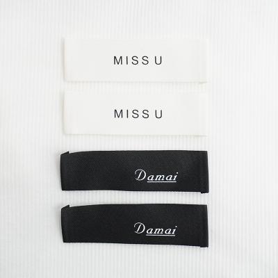 China Other Custom Printed Brand Logo Clothes Labels Tags Woven Sewn In Garment Neck Labels For Clothing for sale