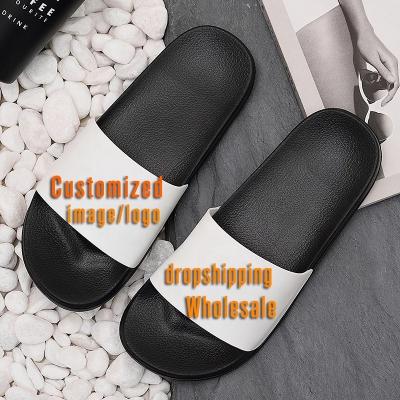 China Fashion Trend Fashion Trend Custom Your Pictures Call 3D Logo Printing Men Women Slippers Slides Sandals Beach Home Slipper for sale