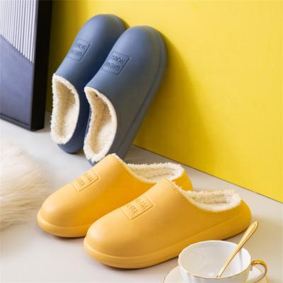 China Custom Made Fashion Trend Slippers Waterproof Plush Non-slip Soft Winter Warm Slippers For Women for sale