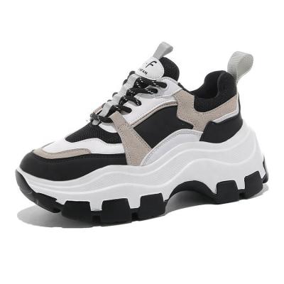 China 2021 fashion trend women's fashion sneakers vulcanize white winter black thick sole women's casual shoes platform sports shoes for sale