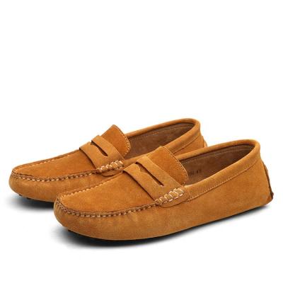 China Fashion Trend Men's Shape Trend Size 38-49 Plus Pigskin Pea Soft Shoes Flats Light Breathable Loafers Slip-On Casual Shoes for sale