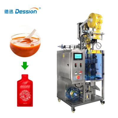 China CLOTHING automatic honey liquid tomato sauce filling and sealing vertical packaging machine for sale