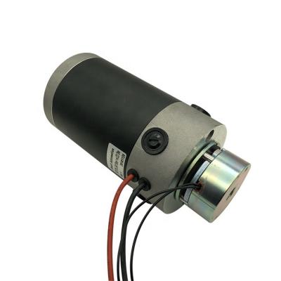 China Dripproof O.D90mm brushed DC motor with electric electromanetic brake, 12v 24v 36v high torque big power 400W 500W for sale