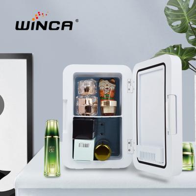 China WINCA YHI08 Low Noise Portable Lightweight Battery Mini Fridge For Traveling Retro Style 8L Mini Fridge for sale