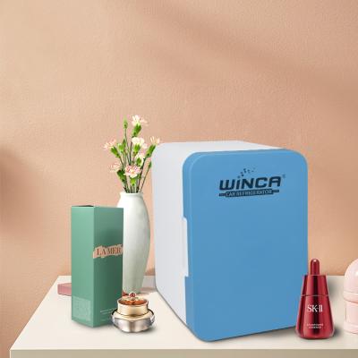 China New Design DC12V AC220V Mirror Touch OEM WINCA YHI08 Canton Makeup 8L Professional Refrigerators Low Noise Skin Care Mini Refrigerator for sale