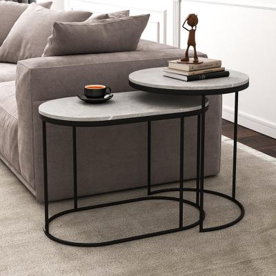 China Hot Sale Furniture Modern Design Metal Marble Top Leg Chipboard Small Stone Coffee Table Side Table For Living Room for sale