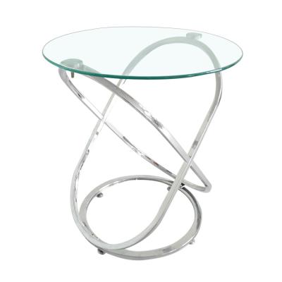 China New Design K/d Small Chrome Legs Glass Stand Tea Coffee Table for sale