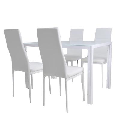 China New modern modern dining room rectangular glass dining table with 4 chairs for sale