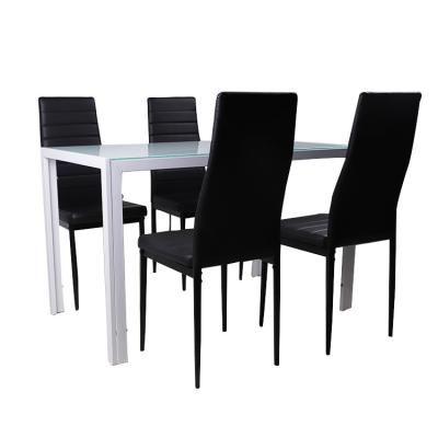 China Factory direct supply home modern restaurant glass dining table sets for sale