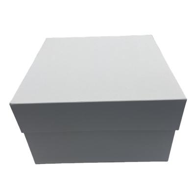 China Recycled Easy Assembling Cake Box Card 2 Pieces Bakery Materials Box Non Window Large White Cake Packaging Boxes for sale