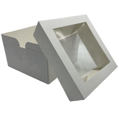 China Recycled Easy Assembling Cake Cup Cake Cup Cake Boxes 2 Pieces White Bakery Materials White Box Materials White Large Cake Boxes for sale