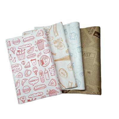 China Custom Logo Hamburger Food Materials And Paper Recycled Greaseproof Hamburger Wrapping Baking Paper Box for sale