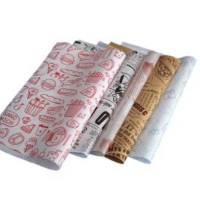 China Wholesale Food Wrapping Materials Manufacturer Recycled Paper Custom Printed Wax Coated Sandwich Paper Greaseproof Paper for sale