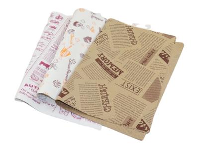 China High Quality Recycled Materials Waterproof Paper Food Grade Printed Hamburger Wrapping Paper for sale