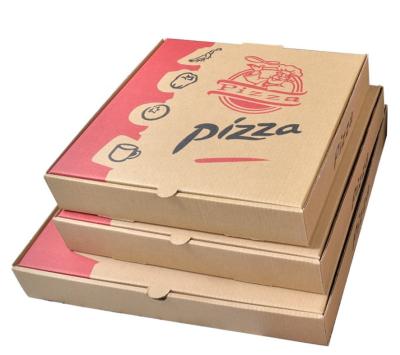 China Recycled Materials Custom Printed Size Pizza Box Food Grade Corrugated Cardboard Cardboard Pizza Box for sale