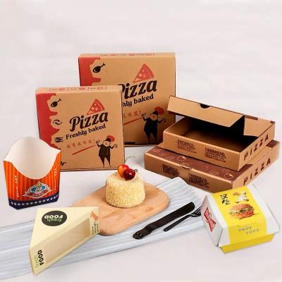 China Various Size Materials Reusable Delivery Materials Reusable Corrugated Pizza Box Recycled Portable Printing Pizza Box for sale