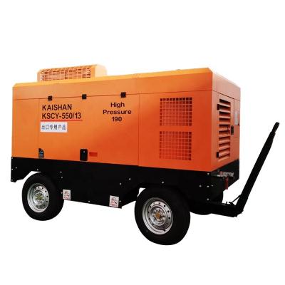 China Factory price KSCY-550/13 lubricated portable diesel screw air compressor for Dth drilling rig for sale