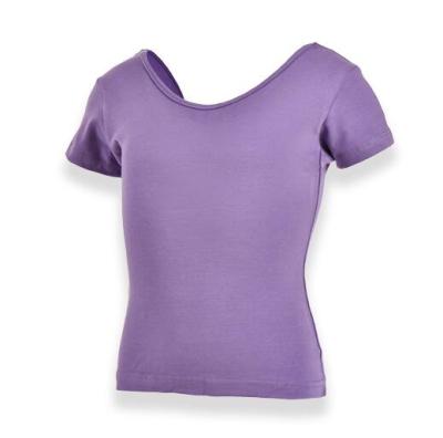 China 0100369 New Breathable Short Sleeve Cotton Lycra Ballet Tops for sale