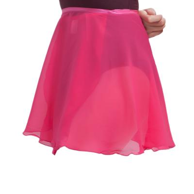 China 0600450 Women Breathable Chiffon Ballet Skirts Short Sheer Dance Skirts With Tie Wais for sale