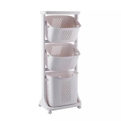 China Sustainable Hot Selling Multi-Layer Rotating Mobile Laundry Carts Bathroom Trolleys Storage Racks And Storage Racks With Wheels for sale