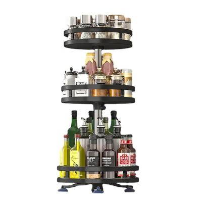 China 1/2/3 Lazy Storage Susan Kitchen Spice Rack Makeup Metal Tier 360 Degree Rotating Turntable Seasoning Organizer for sale