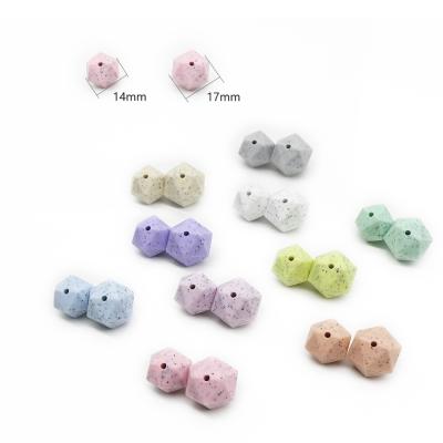 China 100% Non-Toxic Food Grade BPA Free Silicone Icosahedron Chewable Beads Bead Teething Baby Teething Loose for sale