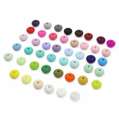 China 100% Safe Non-Toxic Food Grade Baby Teething Silicone Loose Chewable Abacus Flat Beads for sale