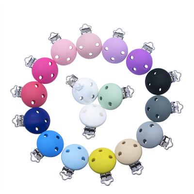 China BPA Silicone Baby Soother Round Chain Clip Soother Free Organic Dummy Holder Accessory for sale