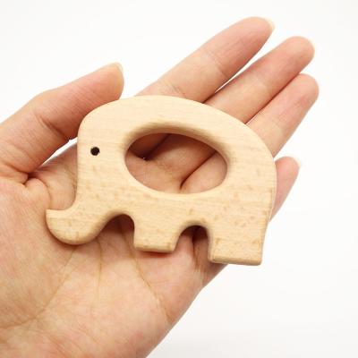 China High Quality Non-Toxic Baby Wooden Toys Teethers Natural Organic Wooden Teether Animal for sale