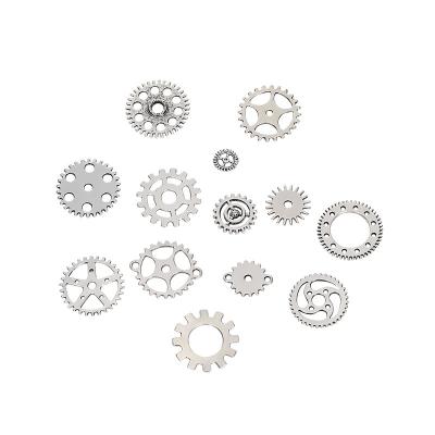 China Factory Wholesale Vintage Hollow Gear Charm Steampunk Gear Metal Charm Pendant Jewelry Accessories for sale