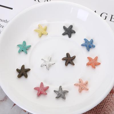 China Colorful Vintage Alloy Starfish Charm Starfish Dangle Key Chain For DIY Necklace Making for sale