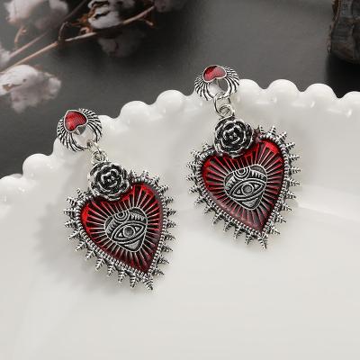 China High quality gothic punk heart punk earrings bat the devil eye earrings charm earrings for women for sale