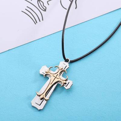 China Environmentally friendly factory wholesale diy European religious cross tag and American alloy gold pendant for necklace bracelet for sale