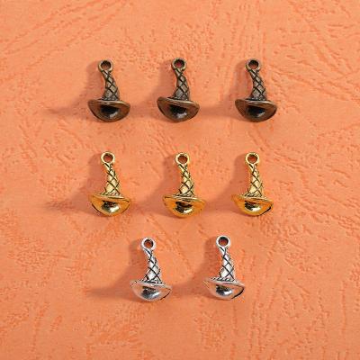 China Hot Sale E-Co Halloween Alloy Witch Hat Magic Hat Charm Pendant Decoration For DIY Jewelry for sale