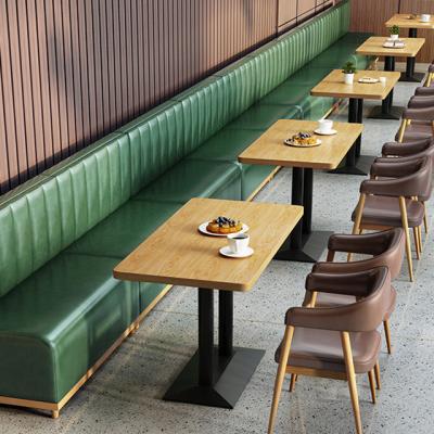 China Pretty Modern Green Color Fast Food Leather Sofa Furniture High Quality Restaurant Booth For Dining for sale