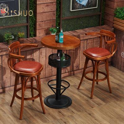 China Modern PU Leather Fabric Hospitality Supplier Classic Wood Bar Stool Chair for sale